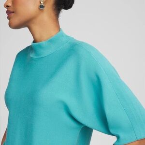 Chico's Teal Mock Neck Sweater
